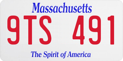 MA license plate 9TS491