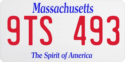 MA license plate 9TS493