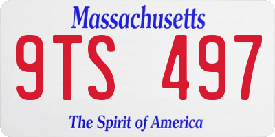 MA license plate 9TS497