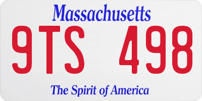 MA license plate 9TS498