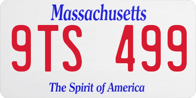 MA license plate 9TS499