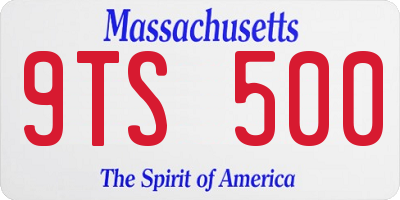 MA license plate 9TS500
