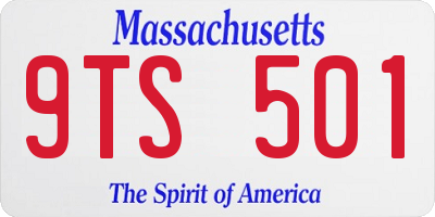MA license plate 9TS501
