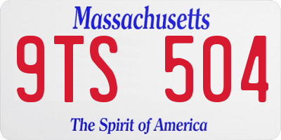 MA license plate 9TS504