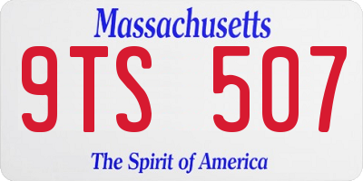MA license plate 9TS507