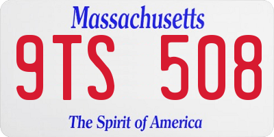 MA license plate 9TS508