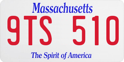 MA license plate 9TS510