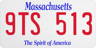 MA license plate 9TS513