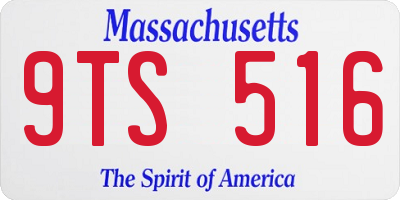 MA license plate 9TS516