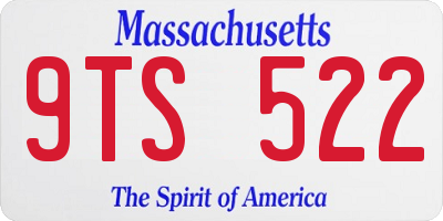 MA license plate 9TS522