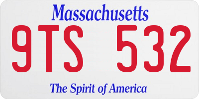 MA license plate 9TS532