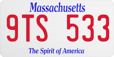 MA license plate 9TS533