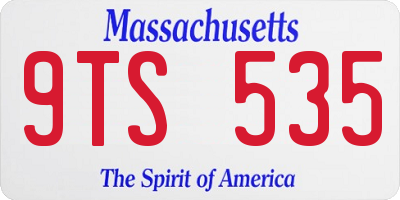 MA license plate 9TS535