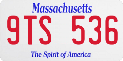 MA license plate 9TS536