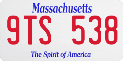 MA license plate 9TS538