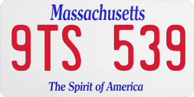 MA license plate 9TS539