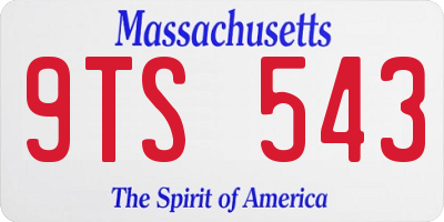 MA license plate 9TS543
