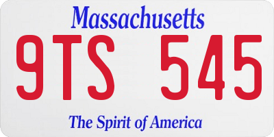 MA license plate 9TS545