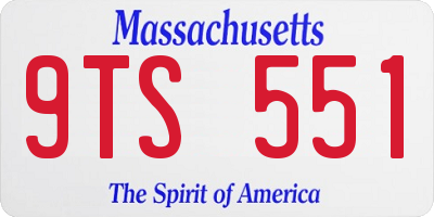 MA license plate 9TS551