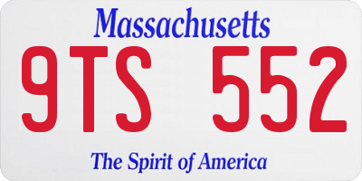 MA license plate 9TS552