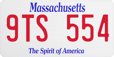 MA license plate 9TS554