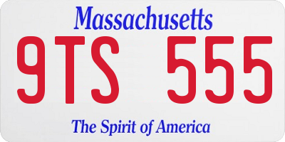 MA license plate 9TS555