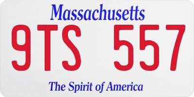 MA license plate 9TS557