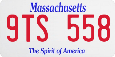 MA license plate 9TS558