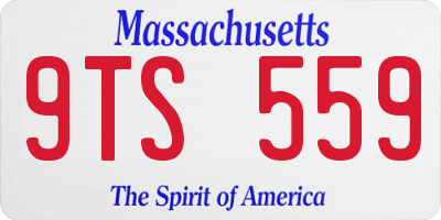 MA license plate 9TS559