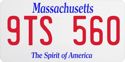MA license plate 9TS560