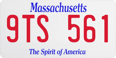 MA license plate 9TS561