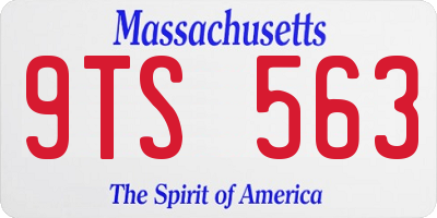 MA license plate 9TS563