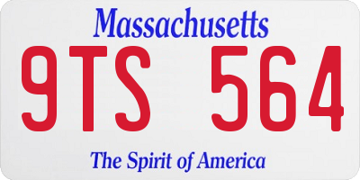 MA license plate 9TS564