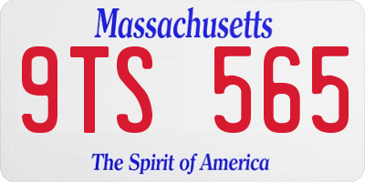 MA license plate 9TS565