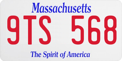 MA license plate 9TS568