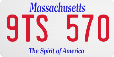 MA license plate 9TS570