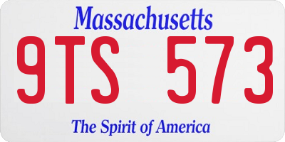 MA license plate 9TS573