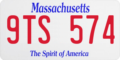 MA license plate 9TS574