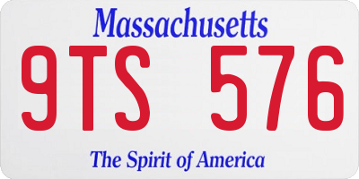 MA license plate 9TS576