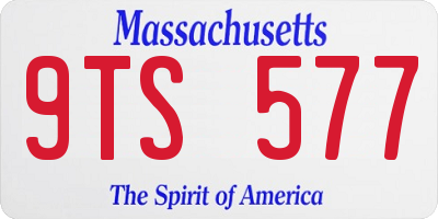 MA license plate 9TS577