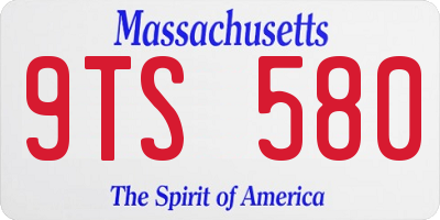 MA license plate 9TS580