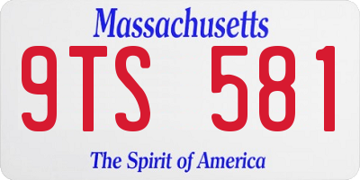 MA license plate 9TS581