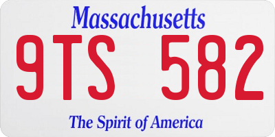 MA license plate 9TS582