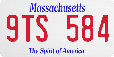 MA license plate 9TS584