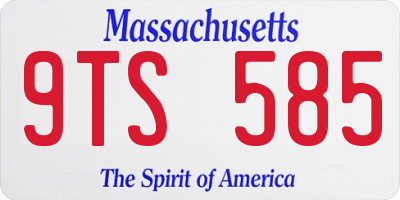MA license plate 9TS585