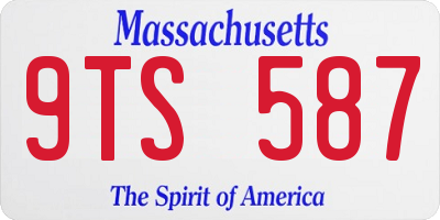 MA license plate 9TS587