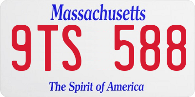 MA license plate 9TS588