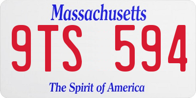 MA license plate 9TS594