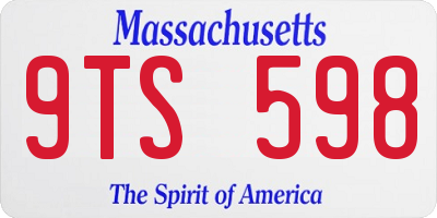 MA license plate 9TS598