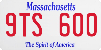 MA license plate 9TS600
